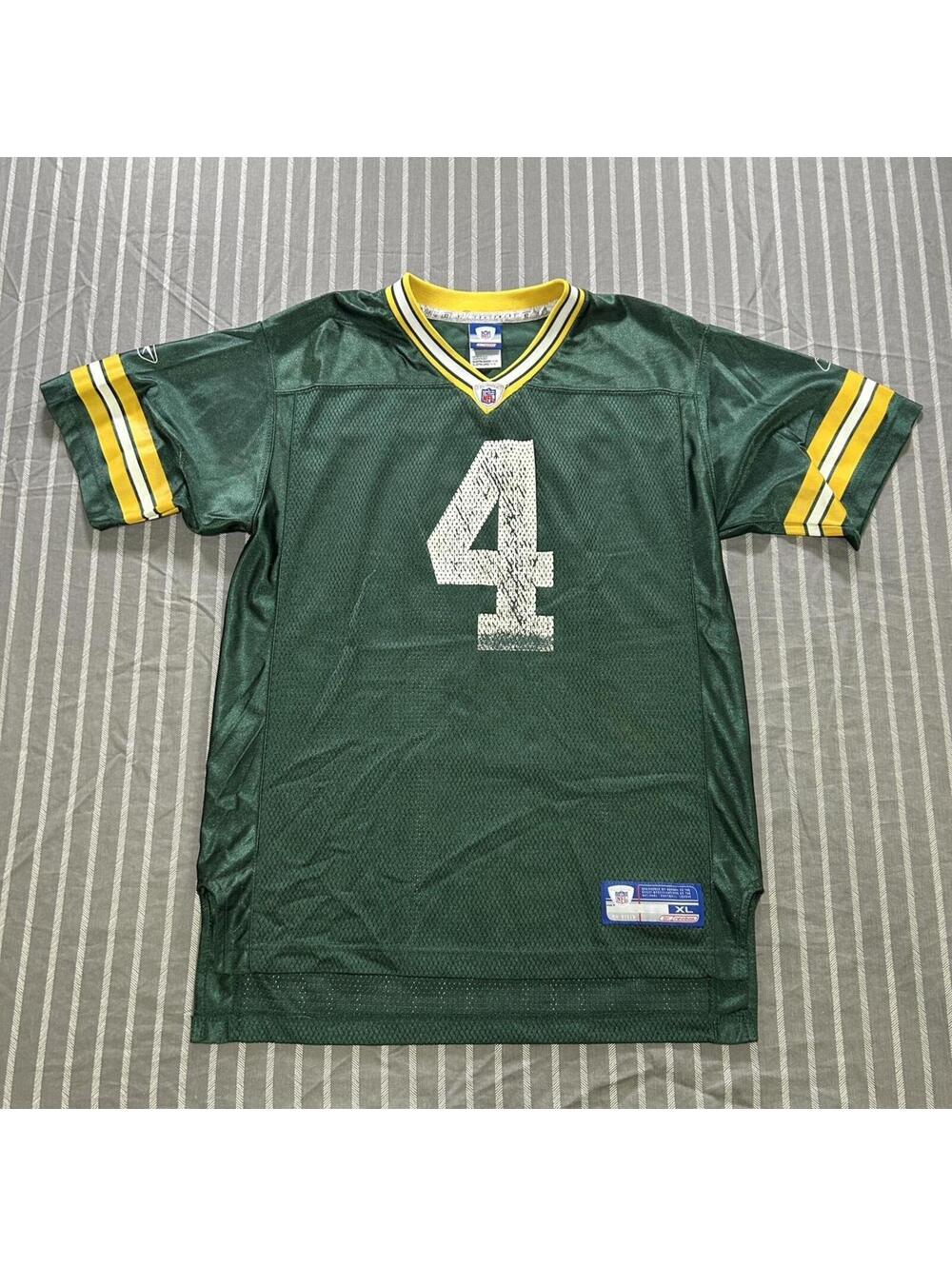 Reebok NFL Brett Favre green Bay Packers Jersey Size Youth  XL